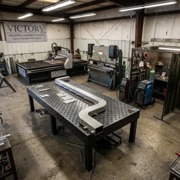 Precision sheet metal fabrication in an industrial shop