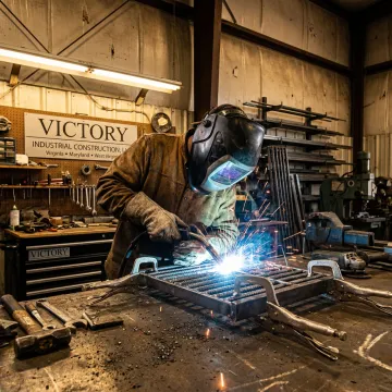 Metal fabricator welding custom bar grating