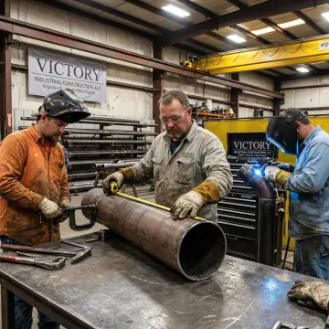 Industrial pipefitting and welding work