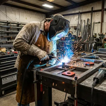 Industrial metal fabrication and welding shop