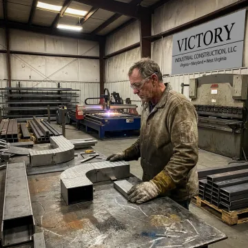 Sheet metal fabrication in an industrial shop