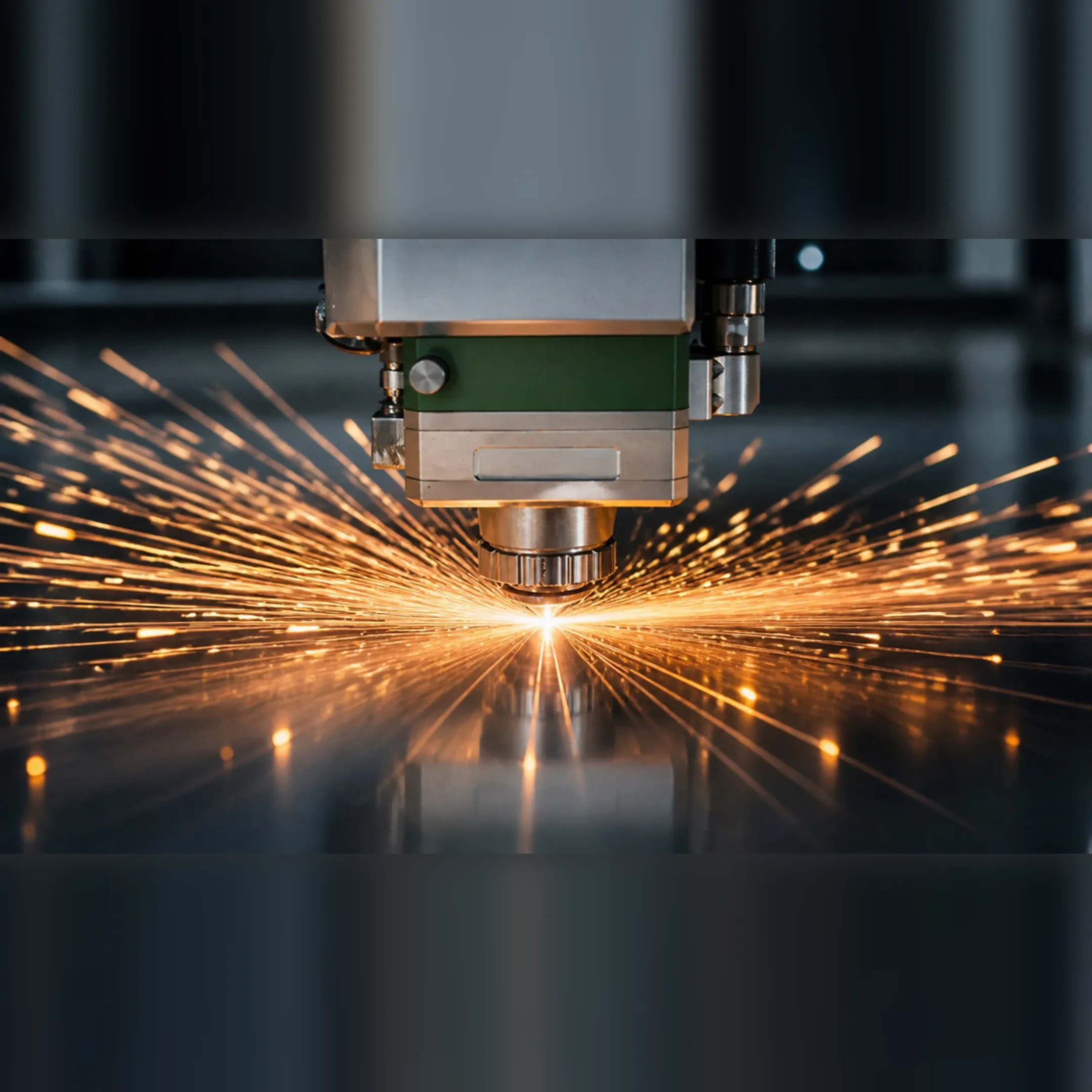 Technician reviewing CAD file beside CNC cutting table