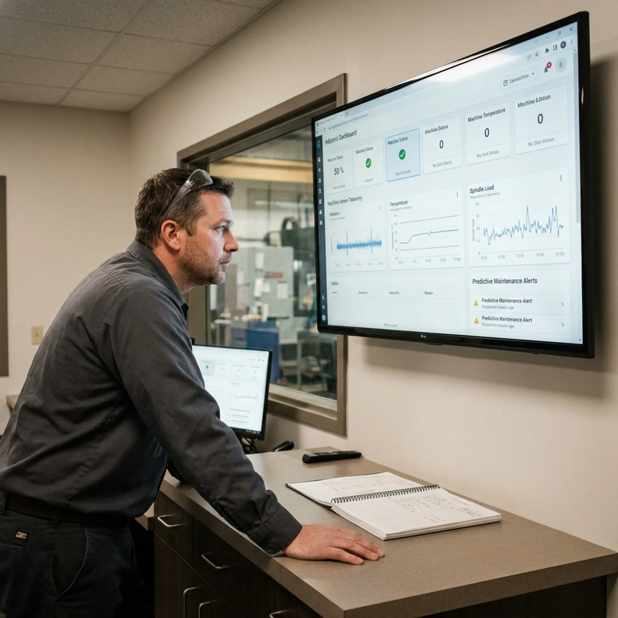 Industrial IoT asset monitoring dashboard displaying real-time equipment telemetry and health metrics