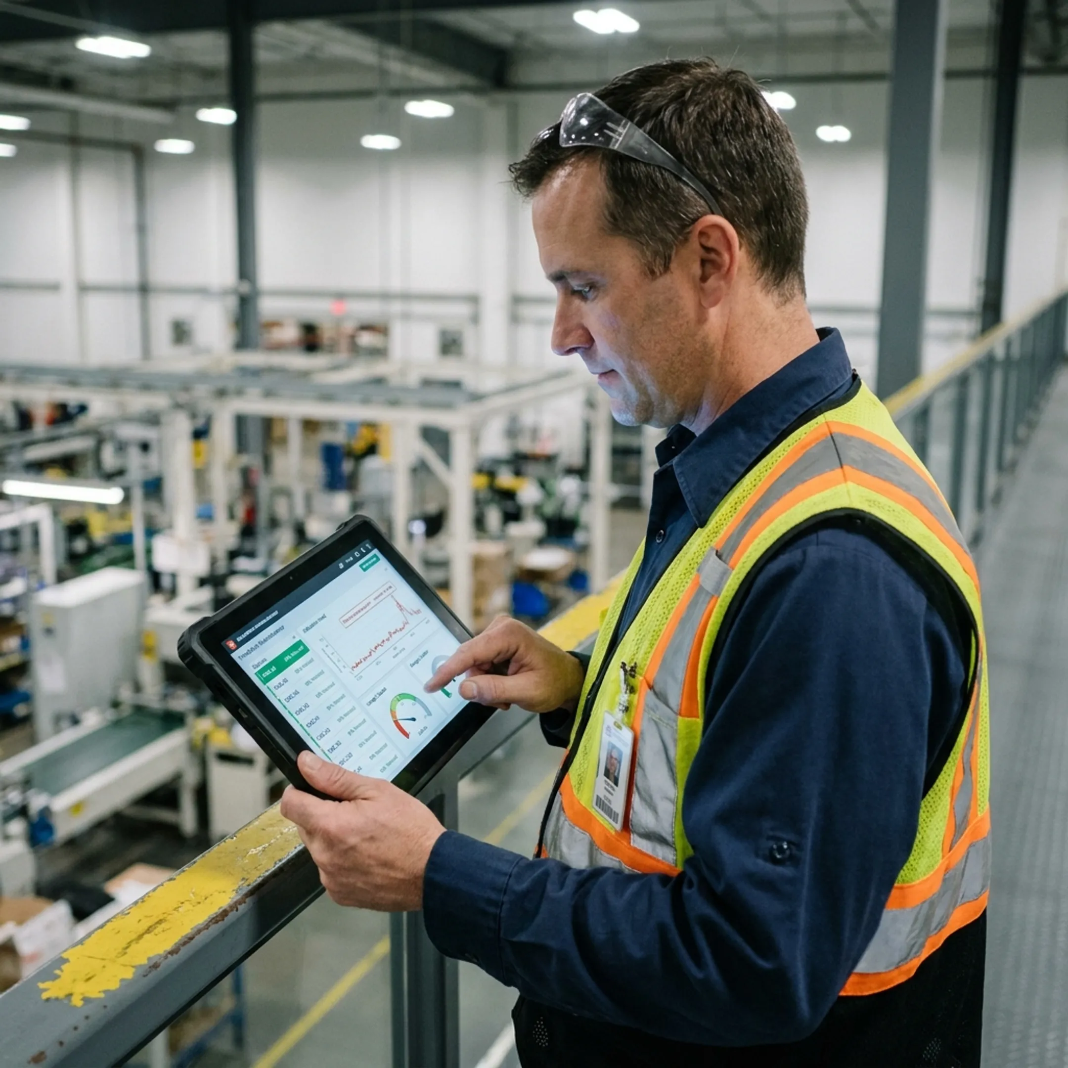 Real-time condition monitoring dashboard displaying plant equipment telemetry and analytics