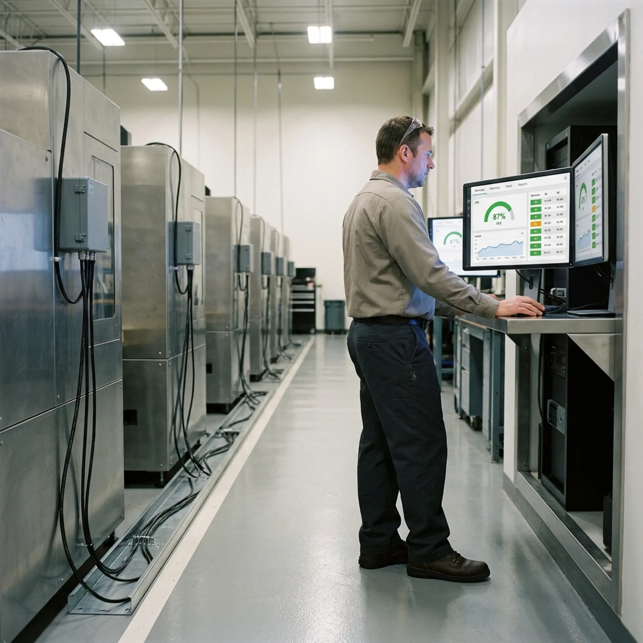 Smart factory data acquisition hub connecting legacy production equipment to cloud analytics
