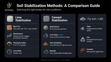 Lime versus cement soil stabilization comparison chart for hillside properties