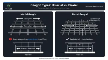Uniaxial versus biaxial geogrid orientation comparison for retaining walls