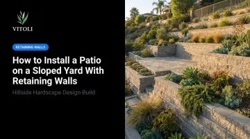 How to Install a Patio on a Sloped Yard With Retaining Walls