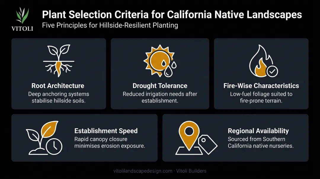 Five criteria for selecting erosion control plants on Southern California slopes