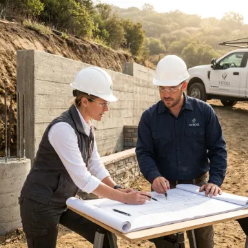 Luxury hillside home construction and design-build planning