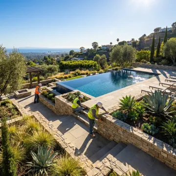 Los Angeles hillside outdoor living design-build project