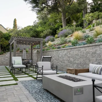 Engineered retaining wall on a Ventura hillside property
