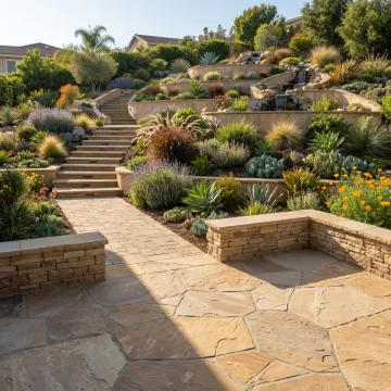 Stone patio and hardscape installation