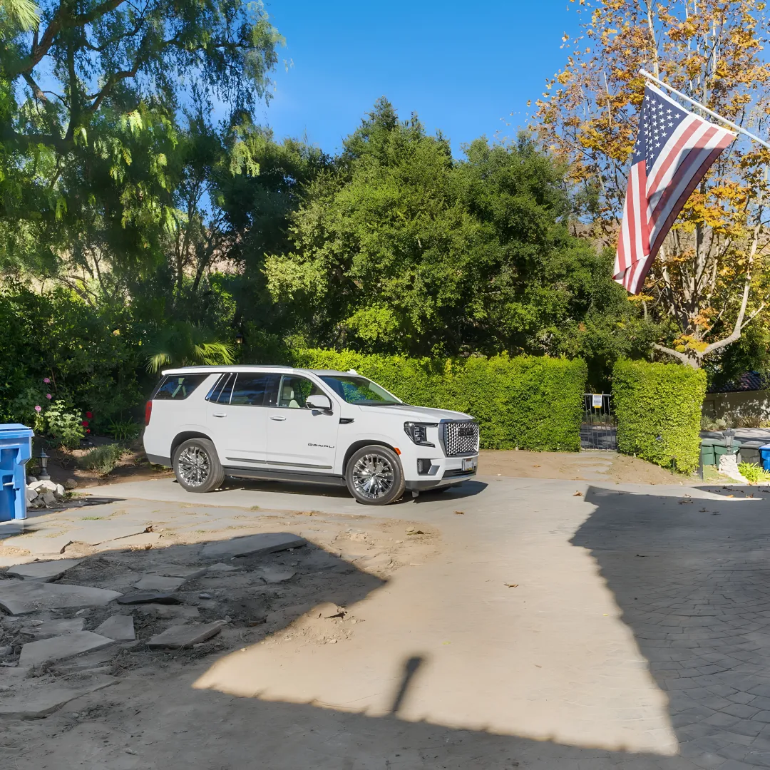 Contractor reviewing hillside hardscape plans