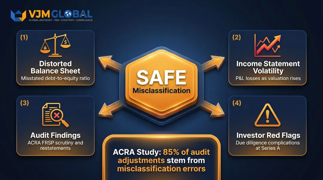 SAFE misclassification consequences and ACRA compliance risk breakdown for Singapore startups