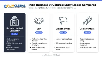 Australian business entry structure comparison chart for India market entry