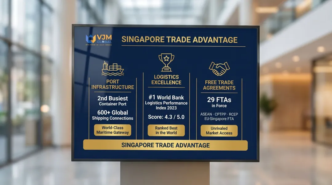 Singapore trade infrastructure three pillars port logistics and free trade agreements