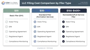 Montana LLC filer type cost comparison for DIY standard and full-service