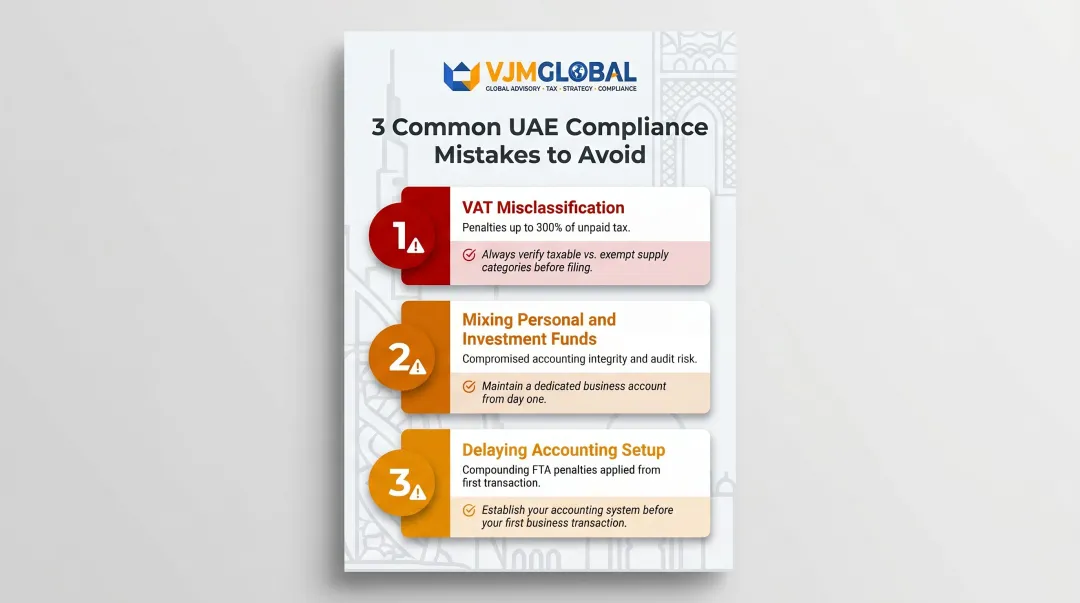 Three common UAE accounting mistakes Singapore investors make with penalty consequences