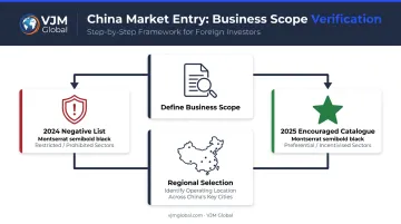 China business scope definition and Negative List compliance check process flow