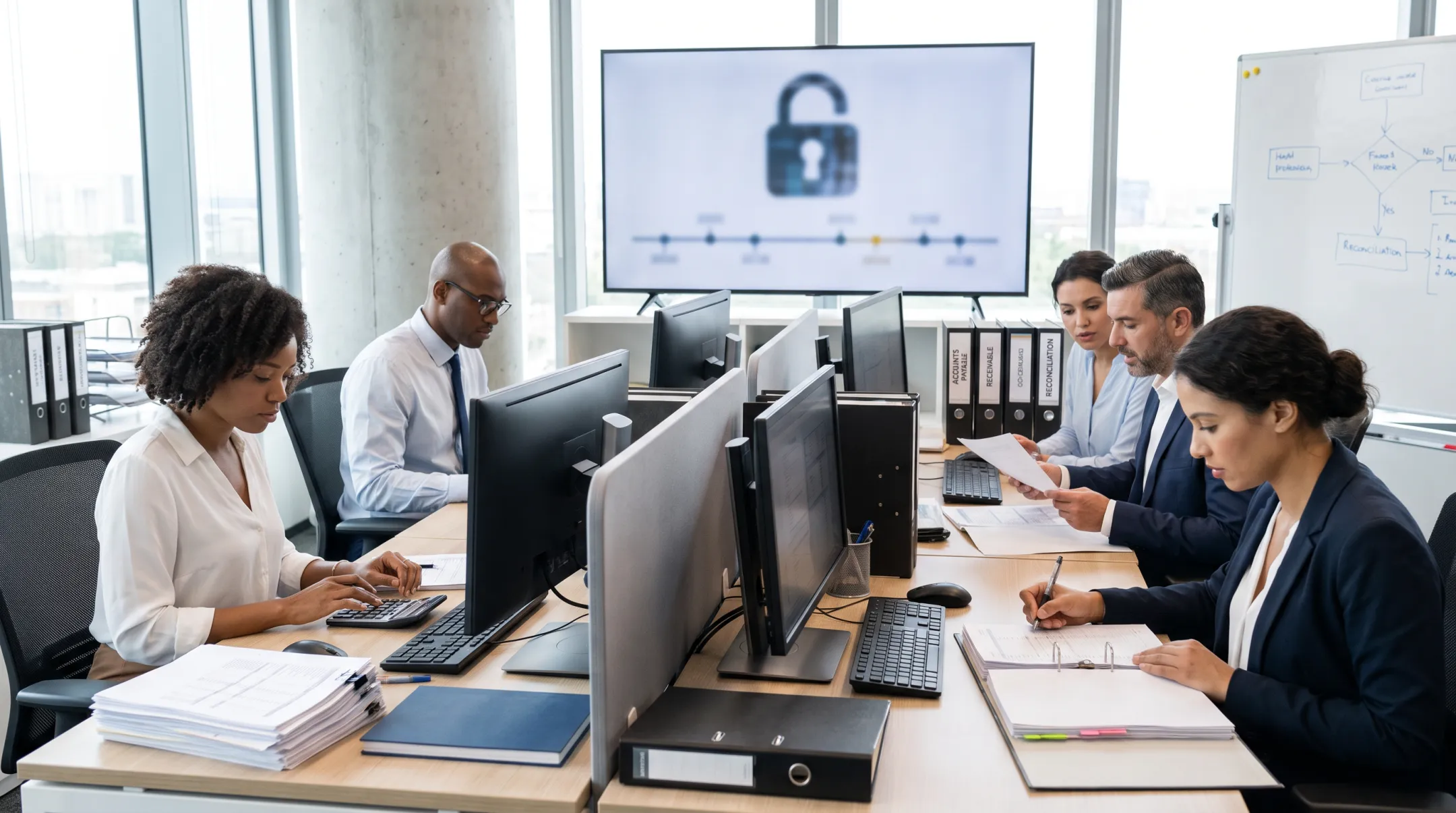 Accounting outsourcing team managing secure cross-border bookkeeping services