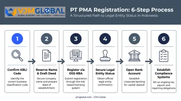 6-step PT PMA registration process from KBLI to compliance setup