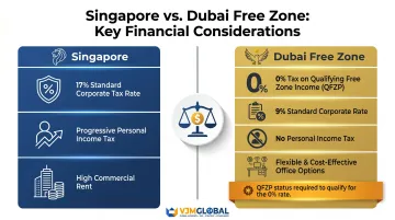 Dubai free zone tax and cost advantages comparison for Singapore businesses expanding abroad