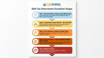 5-step IRAS tax enforcement escalation sequence from estimated NOA to arrest warrant