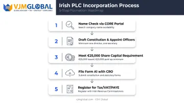 5-step PLC incorporation process from name check to tax registration
