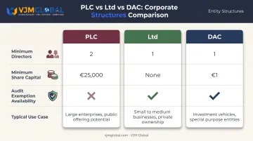 Irish PLC Ltd and DAC compliance and audit requirements comparison