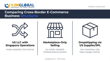 Three common US e-commerce business structures for Singapore founders compared