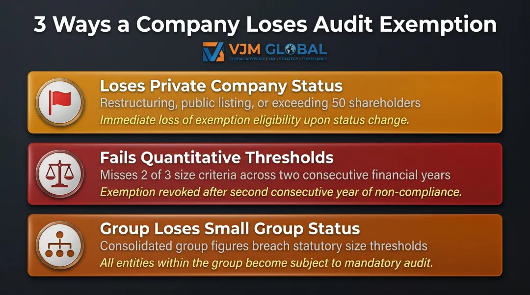Three triggers that cause Singapore company to lose audit exemption status