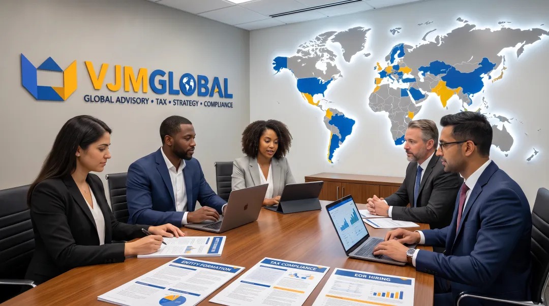 VJM Global team supporting cross-border entity formation and hiring services