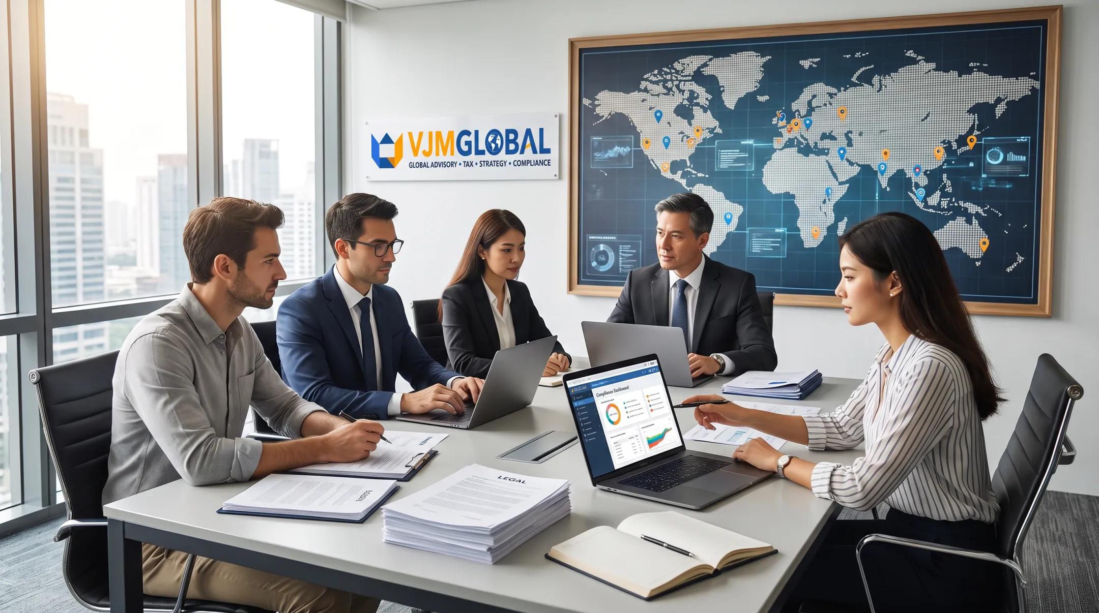 VJM Global compliance team assisting cross-border LLC formation clients