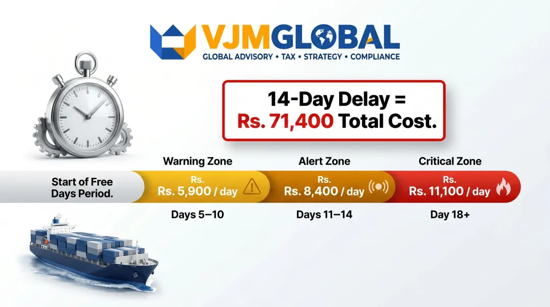 India port detention charges escalation timeline for 20ft container per day costs