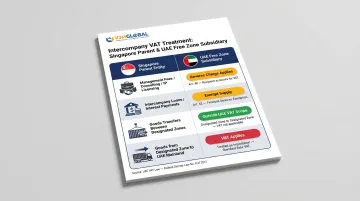 Singapore parent to UAE free zone subsidiary intercompany VAT treatment comparison table