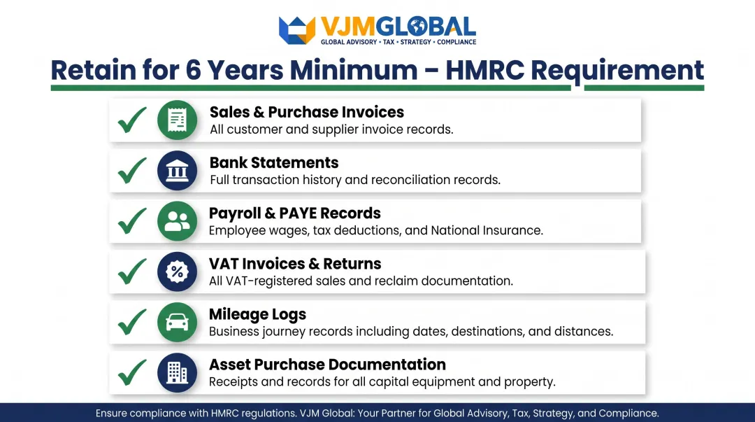 Six mandatory financial record types UK small businesses must legally keep