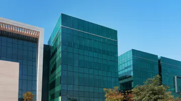 Modern Dubai free zone business district with corporate office towers