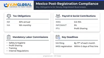 Mexico mandatory employer compliance obligations including taxes payroll IMSS and labor commissions