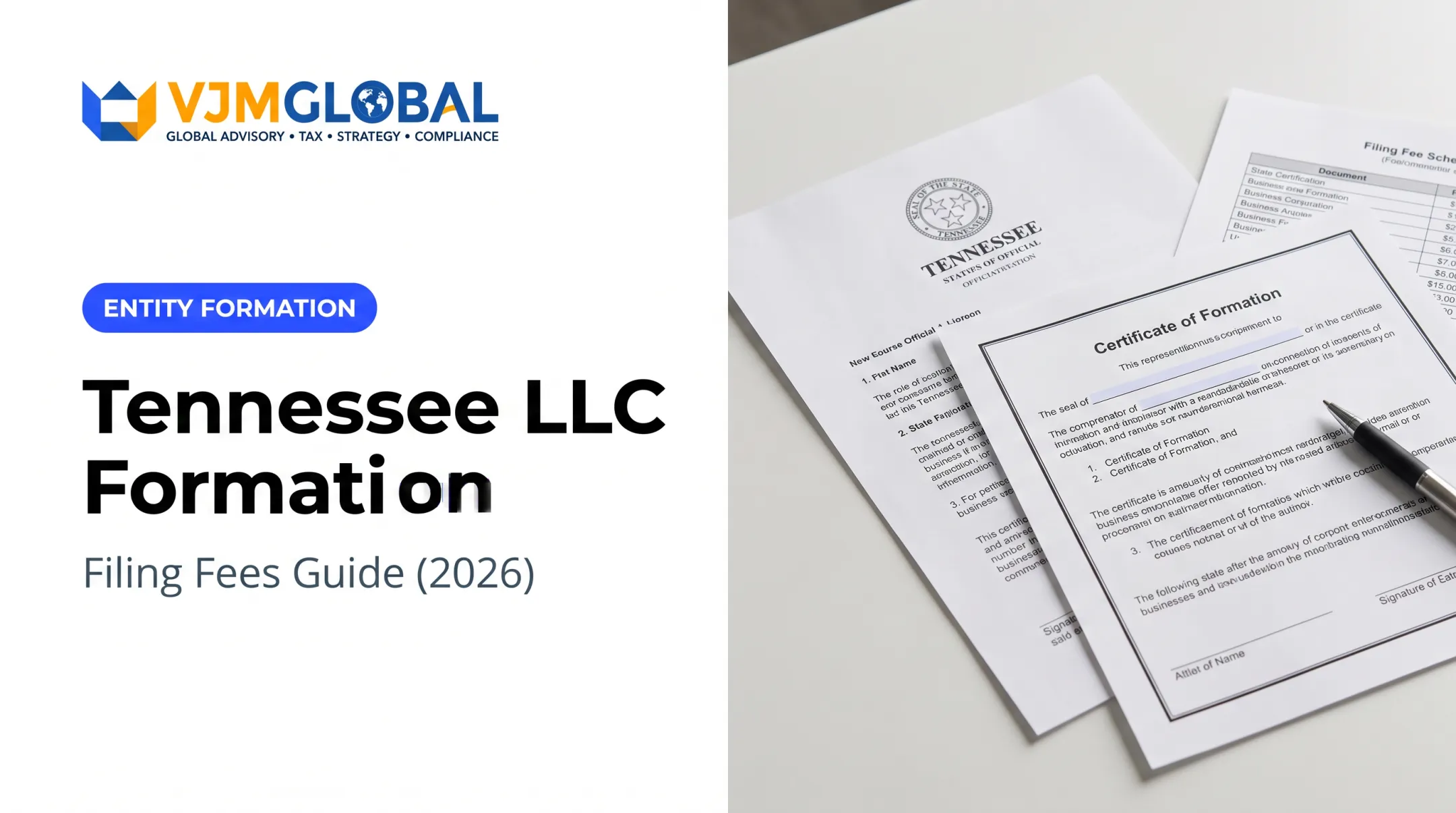 Tennessee LLC Formation - Filing Fees Guide (2026)