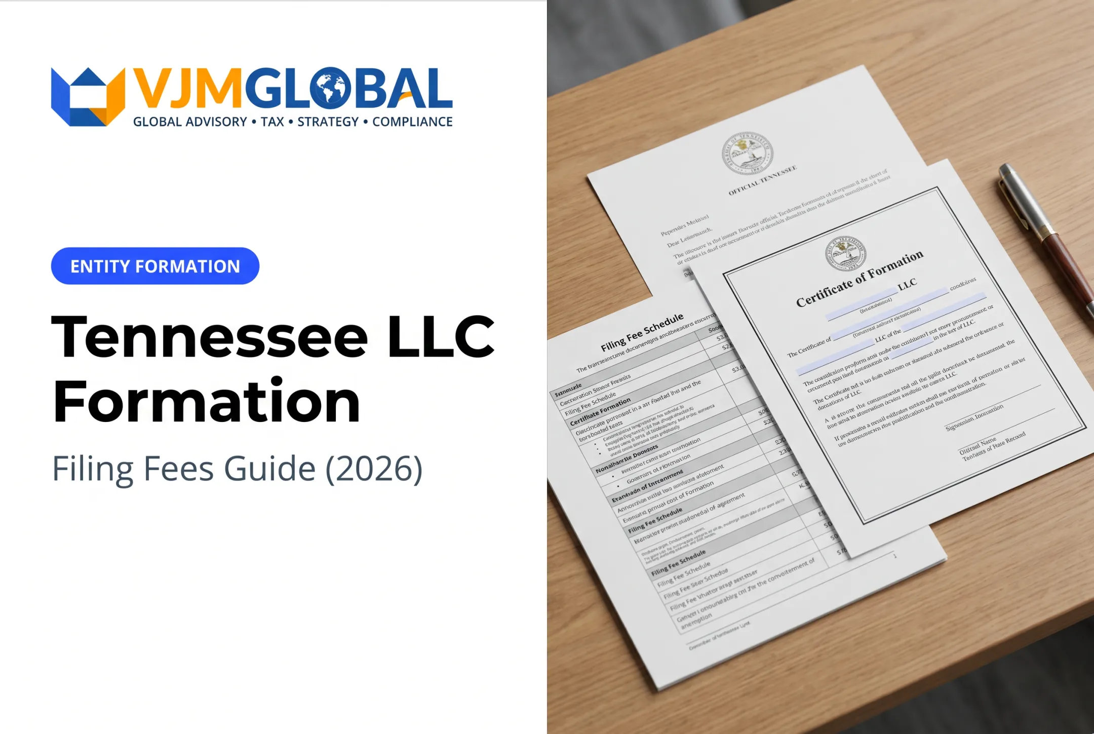 Tennessee LLC Formation -  Filing Fees Guide (2026)
