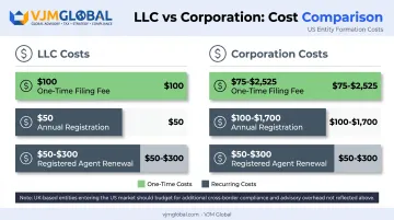 Virginia LLC and corporation cost breakdown for UK founders