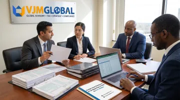 VJM Global compliance team reviewing entity formation and tax documents