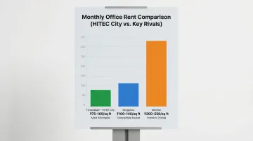 India city office rent cost comparison Bengaluru Mumbai Hyderabad per square foot