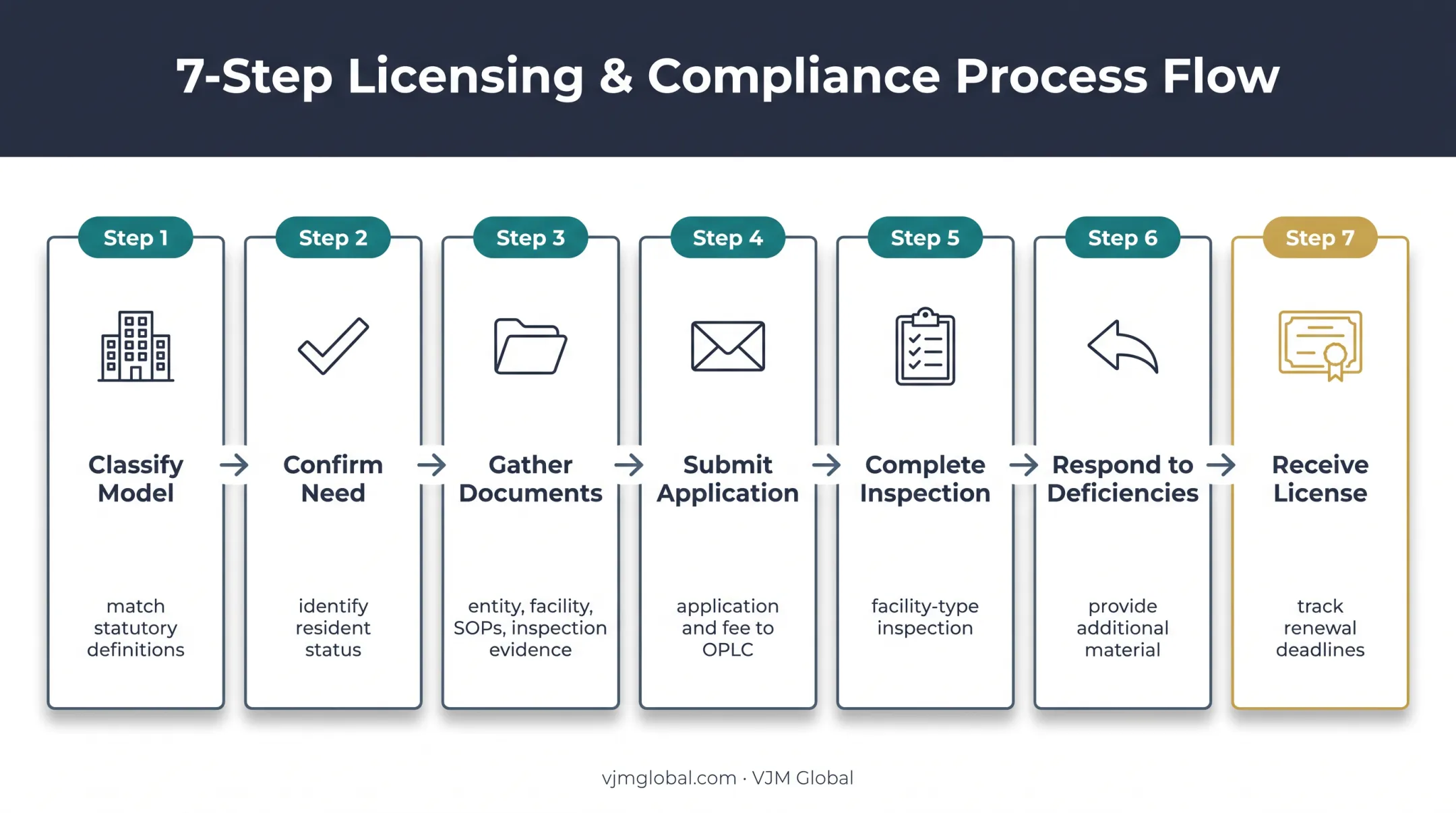Seven-step New Hampshire wholesale drug licensing process flow
