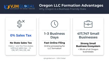 Three key advantages of forming an LLC in Oregon infographic