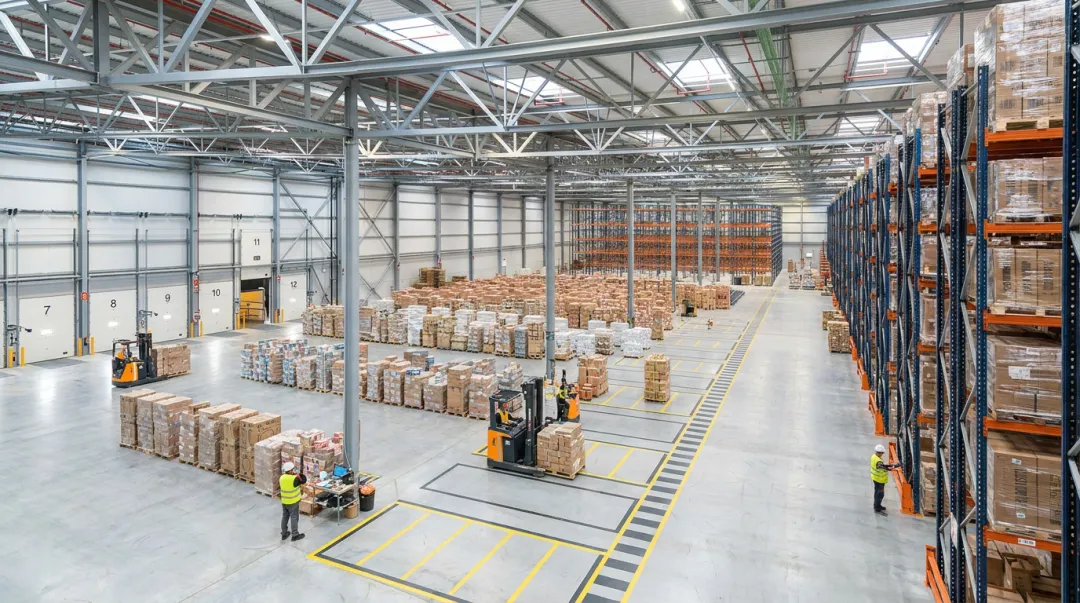 Modern UAE logistics warehouse with technology-enabled supply chain and freight operations