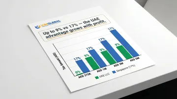 UAE LLC versus Singapore corporate tax rate comparison at four profit levels