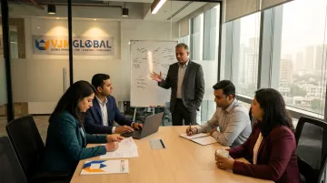 UAE business executive empowering local Vietnamese management team in modern office setting