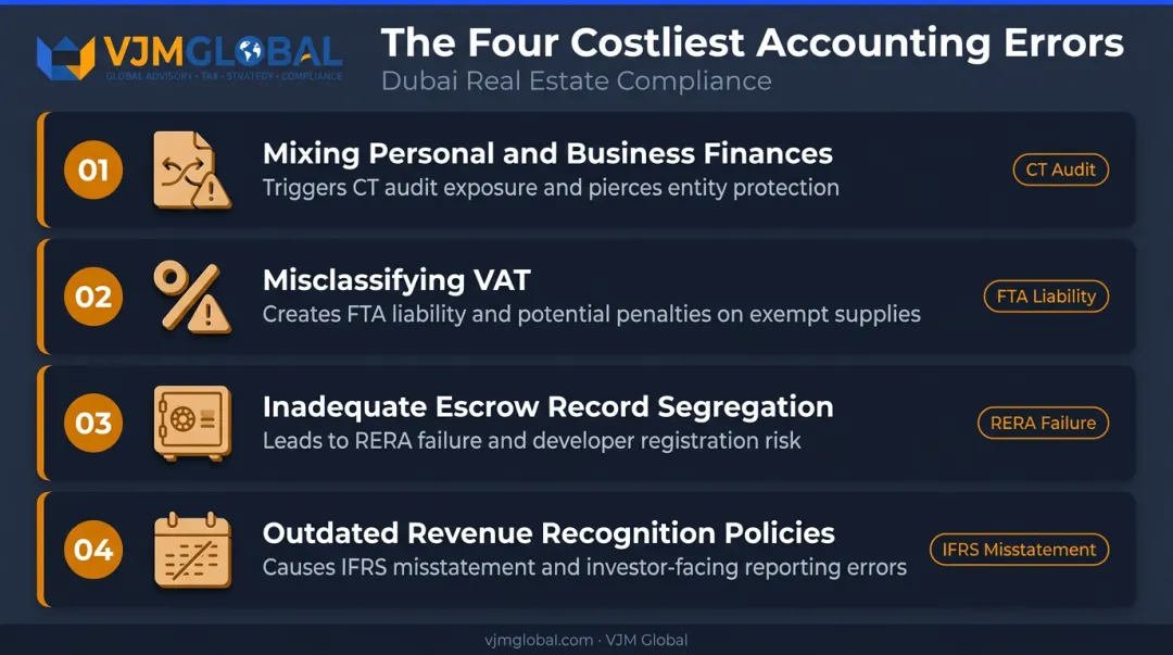 Four costliest Dubai real estate accounting mistakes and compliance consequences